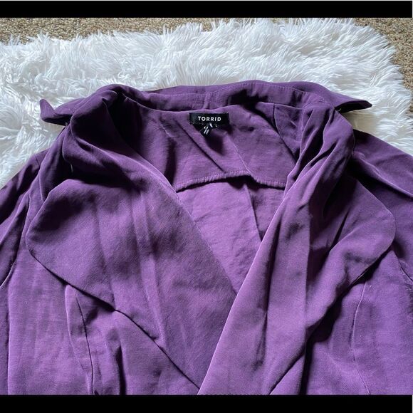 Torrid Open Drape Front Purple Cardigan Jacket Women’s Plus Size 1X - Picture 6 of 13